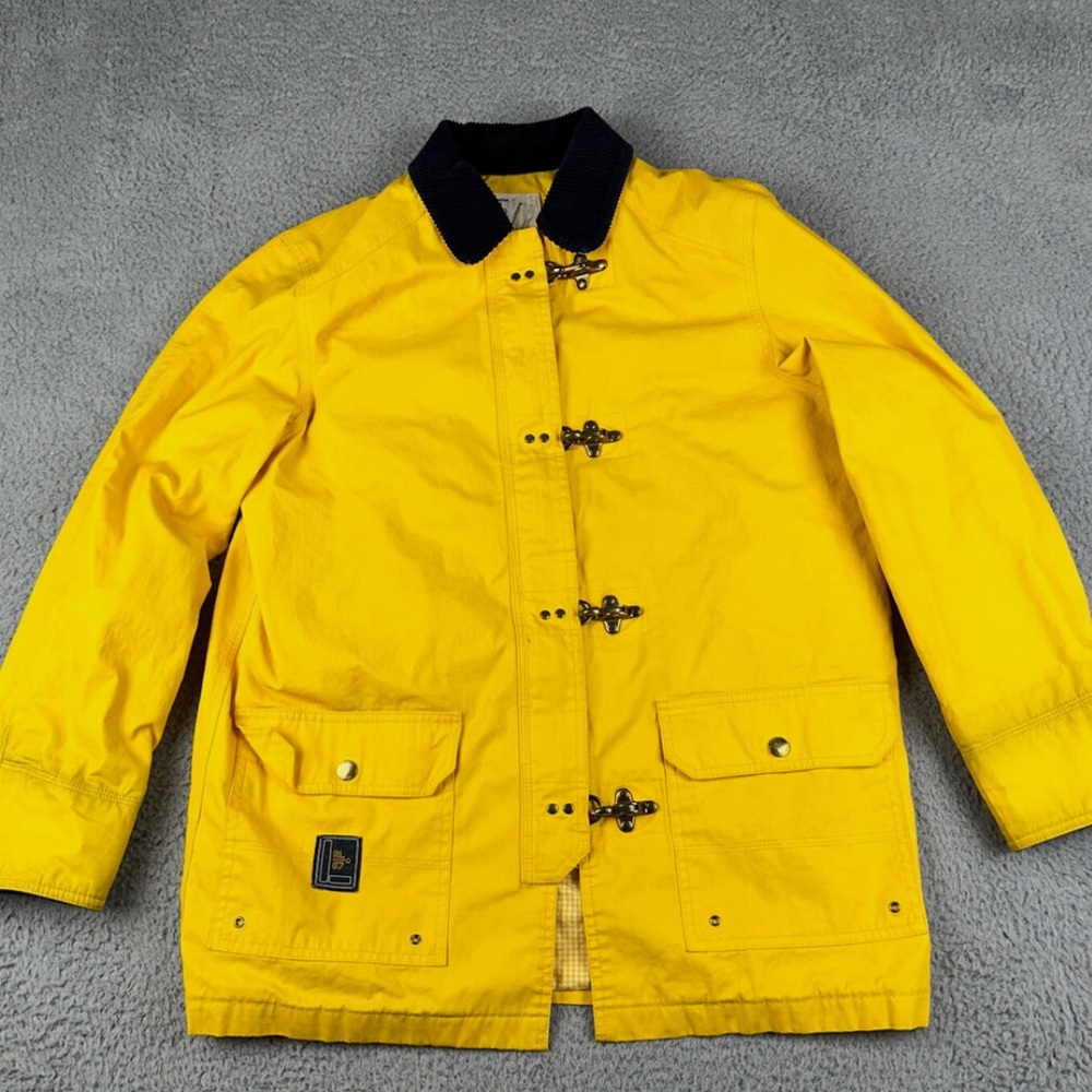 SOLD- LRL Ralph Lauren Yellow Raincoat Rain Coat, chore coat Jacket Marine